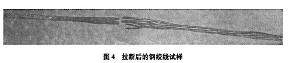 圖4:拉斷后的鋼絞線試樣